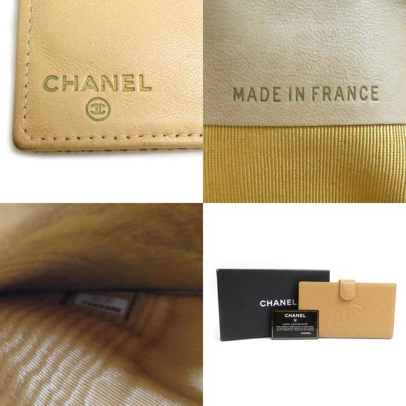 CHANEL Beige Caviar Leather Logo Wallet - Picture 5 of 5